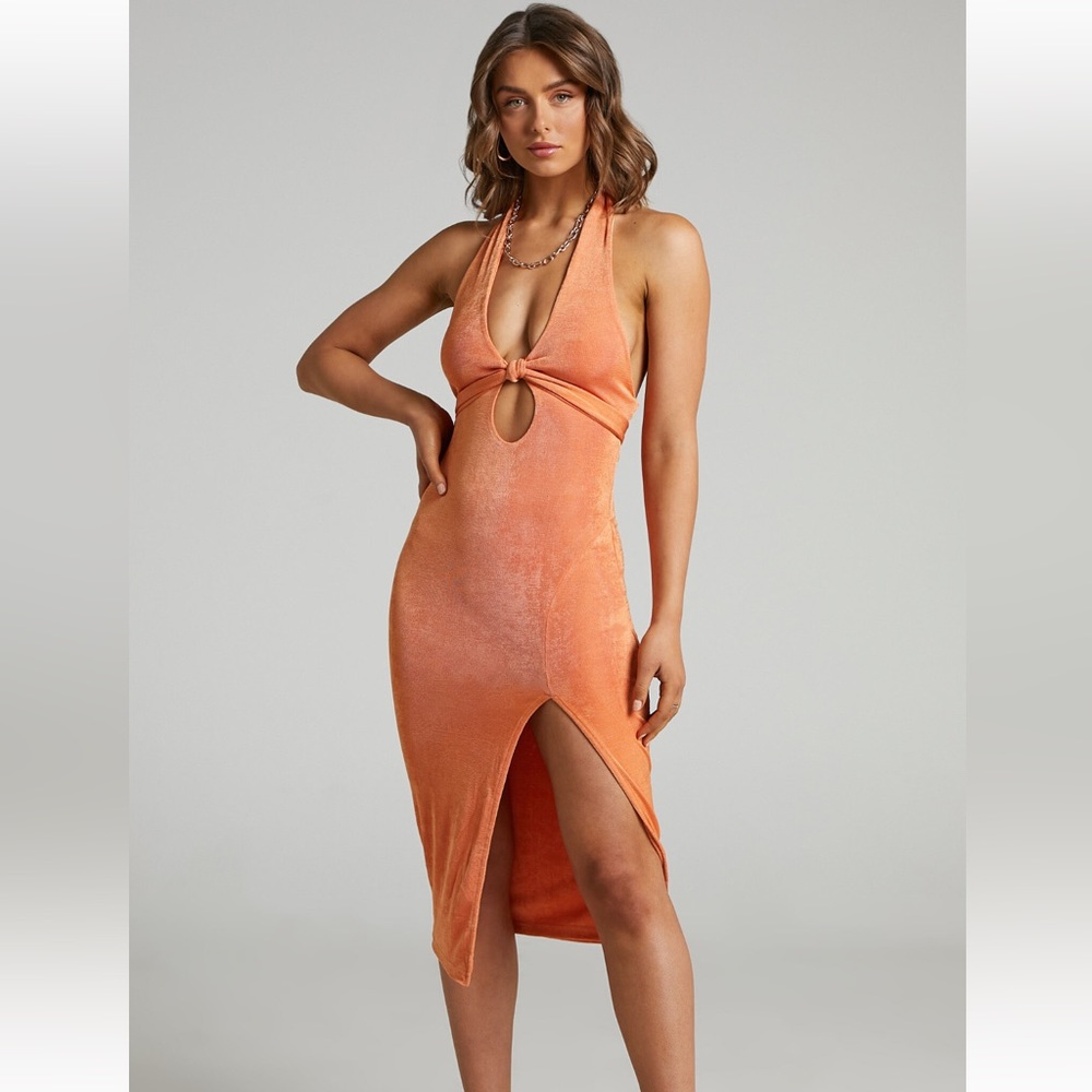 Orange Show Po Halter Dress